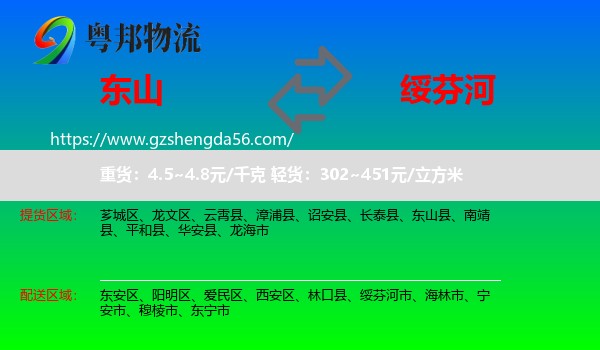 东山县到绥芬河市物流专线