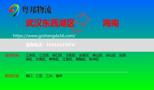东西湖区到海南物流专线