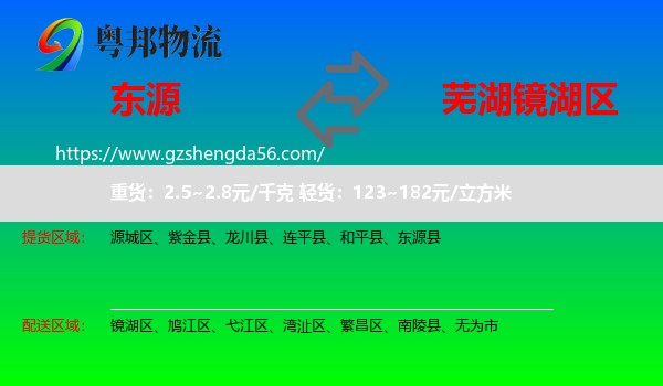 东源县到镜湖区物流专线
