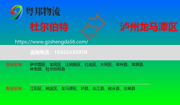 杜尔伯特县到龙马潭区物流专线