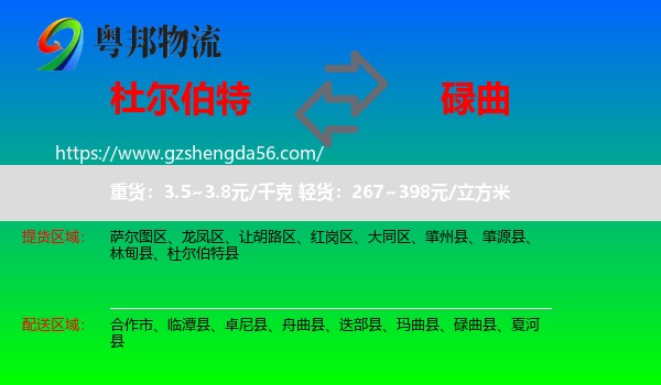 杜尔伯特县到碌曲县物流专线