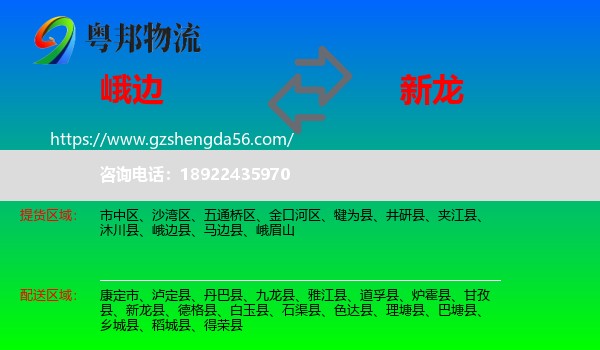峨边县到新龙县物流专线