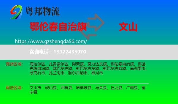鄂伦春自治旗到文山物流专线