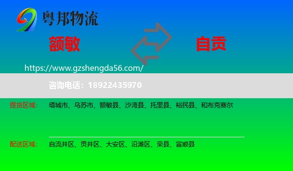 额敏县到自贡物流专线