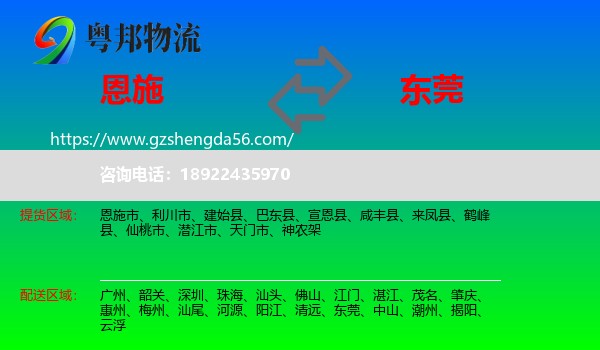 恩施到东莞物流