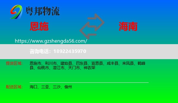 恩施到海南物流