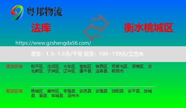 法库县到桃城区物流专线