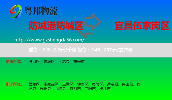 防城区到伍家岗区物流专线