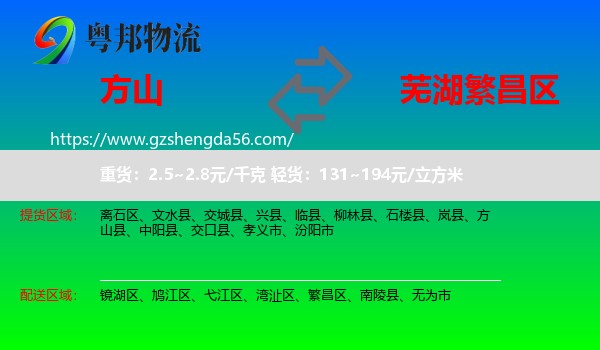 方山县到繁昌区物流专线