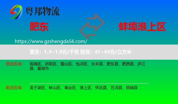 肥东县到淮上区物流专线