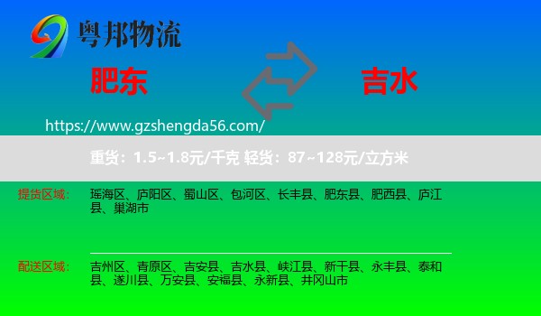 肥东县到吉水县物流专线
