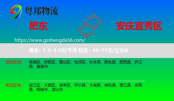 肥东县到宜秀区物流专线
