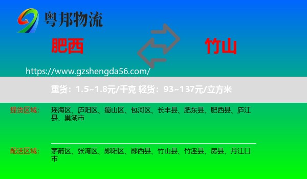 肥西县到竹山县物流专线