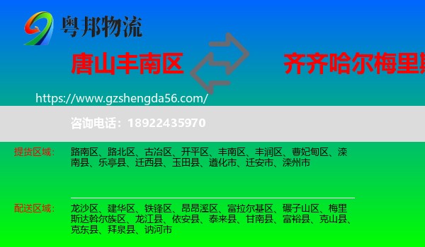 丰南区到梅里斯达斡尔族区物流专线