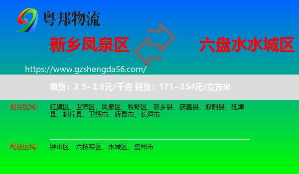 凤泉区到水城区物流专线