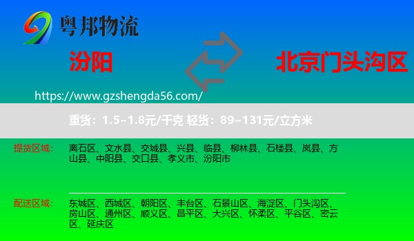 汾阳市到门头沟区物流专线