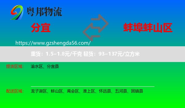 分宜县到蚌山区物流专线