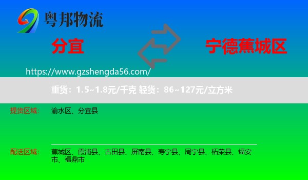 分宜县到蕉城区物流专线