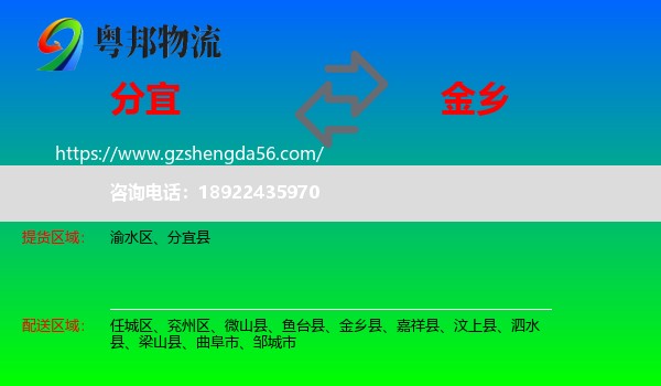 分宜县到金乡县物流专线