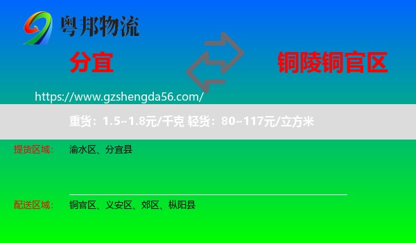 分宜县到铜官区物流专线