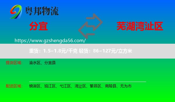 分宜县到湾沚区物流专线
