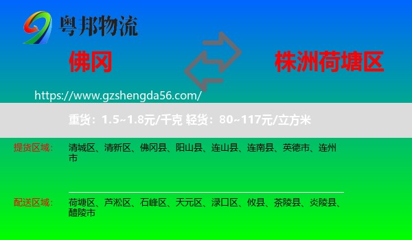 佛冈县到荷塘区物流专线