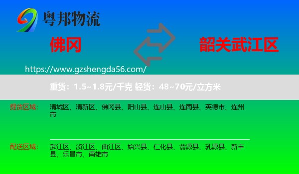 佛冈县到武江区物流专线