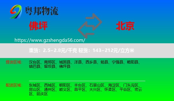 佛坪县到北京专线