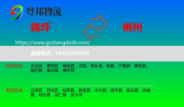 佛坪县到郴州物流