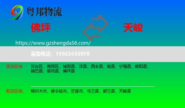 佛坪县到天峻县物流专线