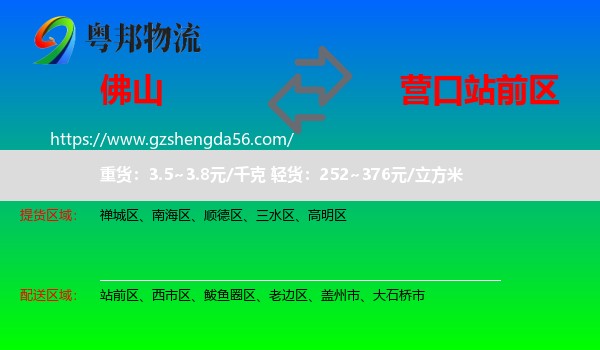 佛山到站前区物流专线