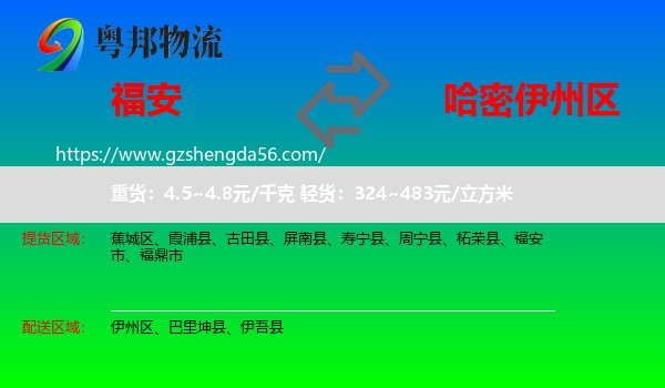 福安市到伊州区物流专线
