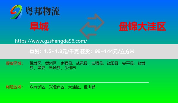 阜城县到大洼区物流专线