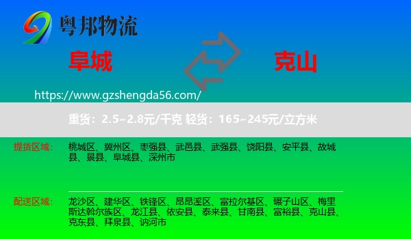 阜城县到克山县物流专线