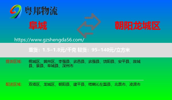 阜城县到龙城区物流专线