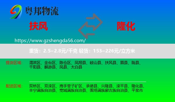 扶风县到隆化县物流专线