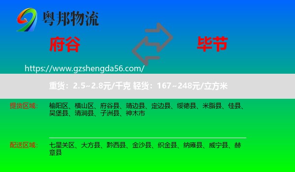 府谷县到毕节物流