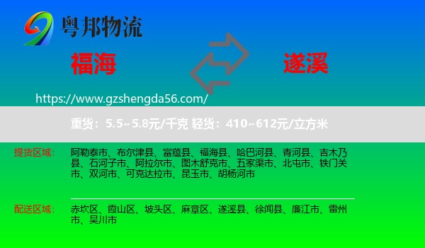 福海县到遂溪县物流专线