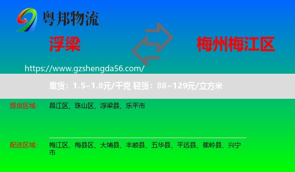 浮梁县到梅江区物流专线