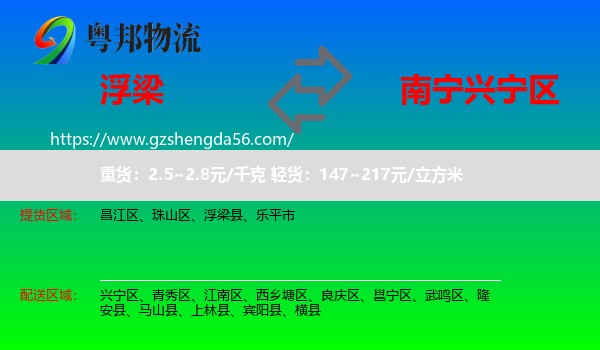 浮梁县到兴宁区物流专线