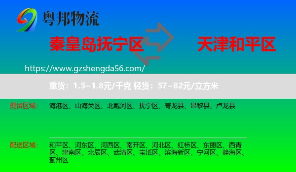 抚宁区到和平区物流专线