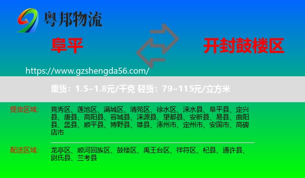 阜平县到鼓楼区物流专线