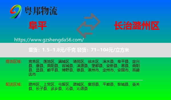 阜平县到潞州区物流专线