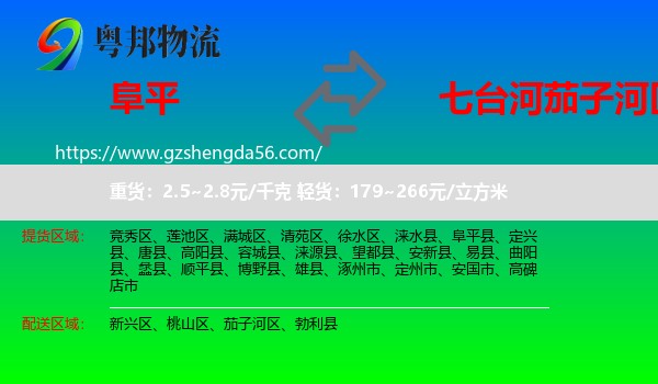 阜平县到茄子河区物流专线