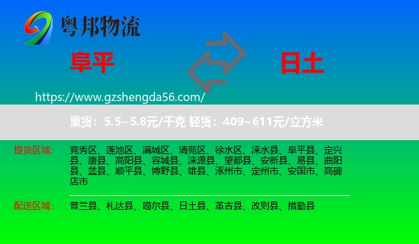 阜平县到日土县物流专线