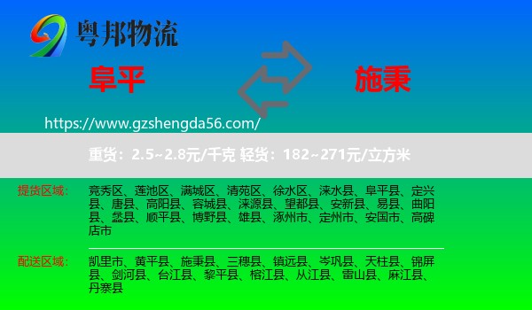 阜平县到施秉县物流专线