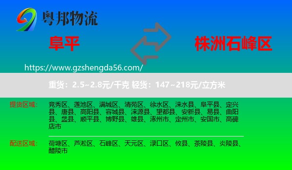 阜平县到石峰区物流专线