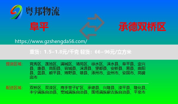 阜平县到双桥区物流专线