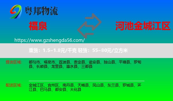 福泉市到金城江区物流专线