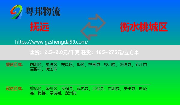 抚远市到桃城区物流专线